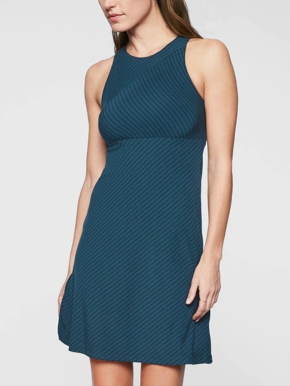 Athleta Santorini High Neck Mix Stripe Dress Size L